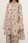 Mutedance 25 Autumn and Winter Round Neck Long Sleeve Loose Top Shirt Flower Dye MD-MD25FW129-khaki (MD25FW128)